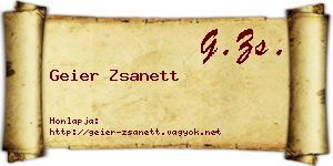 Geier Zsanett névjegykártya